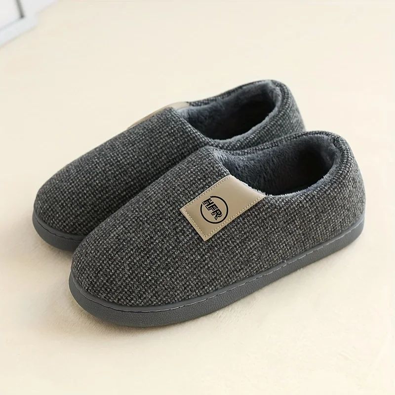 Winter Household Cotton Slippers Men Indoor Warm Plush Footw