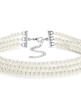 Fashion Elegant Women 3-5Layer White Pearl Choker Necklaces