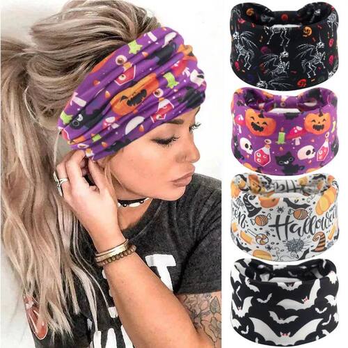 Halloween Skull Pumpkin Spider Headband Vintage Bohemian Spo