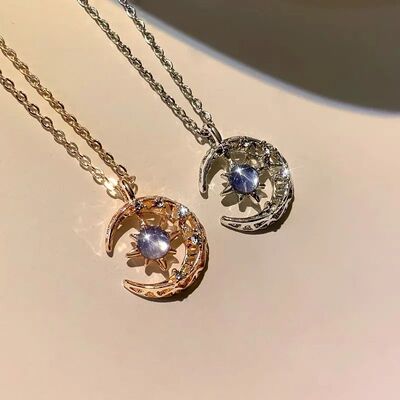 LATS Star Moon Pendant Necklaces for Women Simple Clavicle C