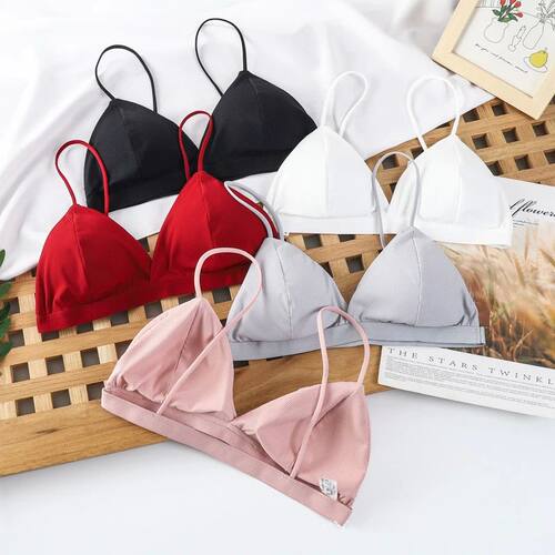 Seamless Bras For Women Thin Strap Wireless Push Up Bra Back
