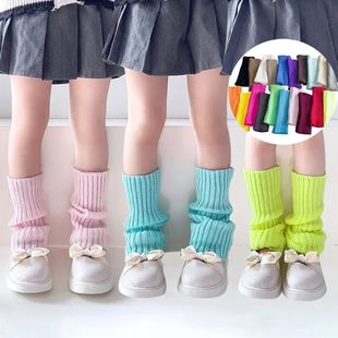 19 Style Candy Color Sweet Kids Leg Warmers Knitted Foot Cov