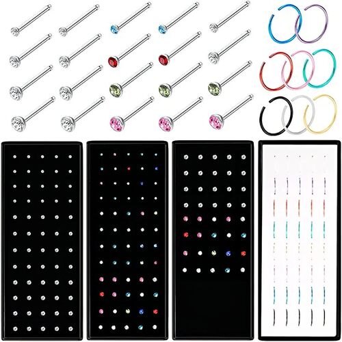 Fashion Crystal Stainless Steel Nose Stud Piercing for Women