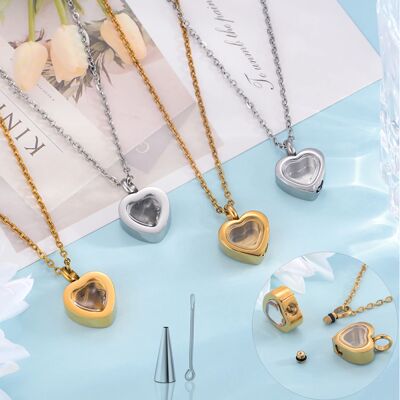 15nmm Mini Stainless Steel Cremation Jewelry for Ashes Heart