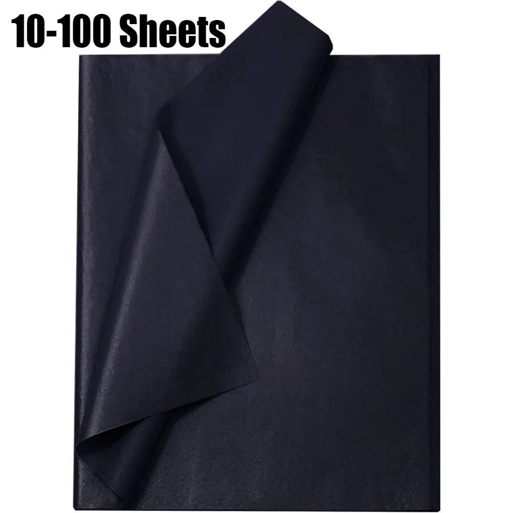 10-100 Sheets Black Tissue Paper for Packaging Gift Wrapping