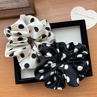 KoreaDot Satin Scrunchies For Women White big Hair Bands Ela