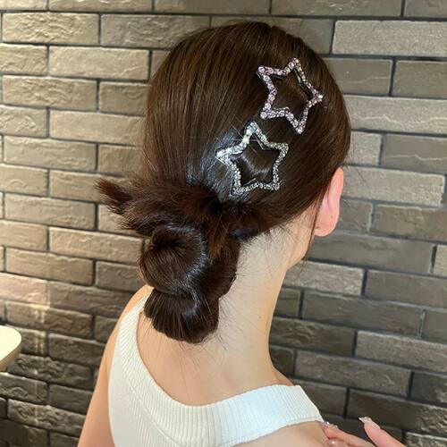 1/4PCS  Rhinestone Star Hair Clips for Women: Stylish Hair A