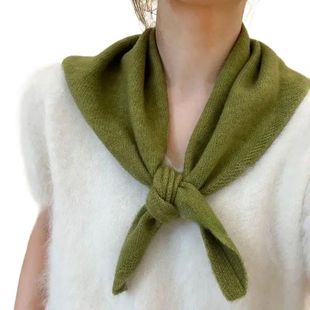 Knitted Triangular Scarf 1pc Headscarf Wool Women Knit Style