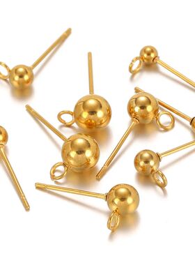 20pcs/lot Surgical Stainless Steel 3 4 5 6mm Round Ball Earr
