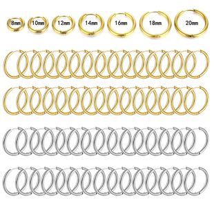 316L Earrings Minimalist Small Hoop Steel 20Pcs Stainless