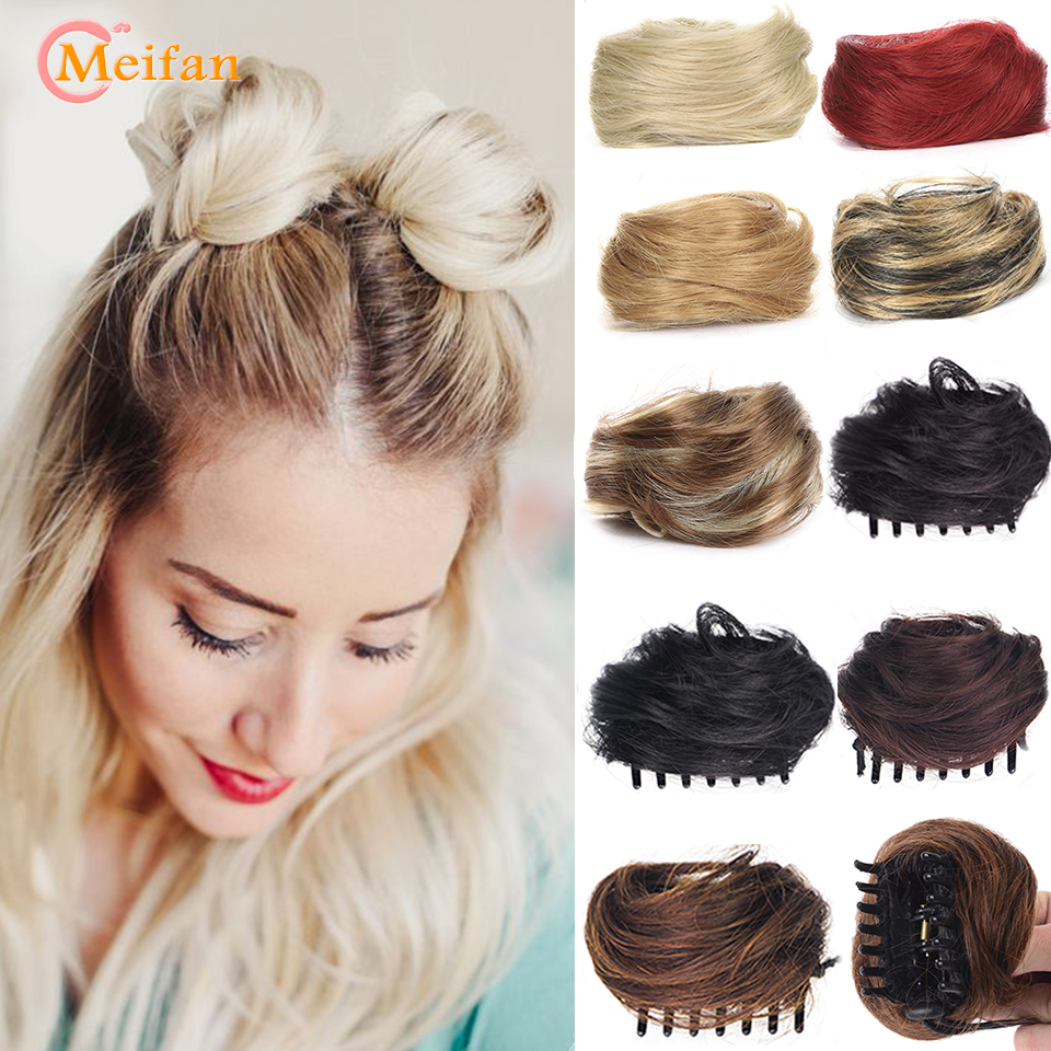 MEIFAN Synthetic Claw Chignon Hair Bow Little Hair Bun Donut 饰品/流行首饰/时尚饰品新 发饰 原图主图