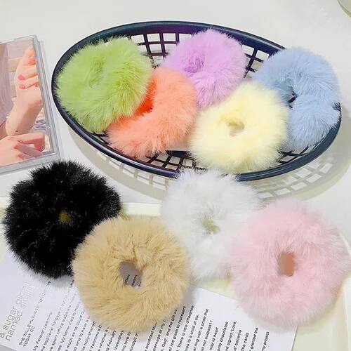 1Pcs New Colorful Fluffy Elastic Hair Bands For Women Girls