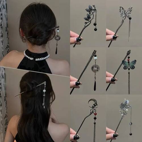 Ancient Chinese Style Elegant Butterfly Tassel Hair Stick fo