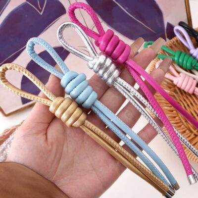 Premium Woven PU Leather Rope Keychain Creative Versatile Ba