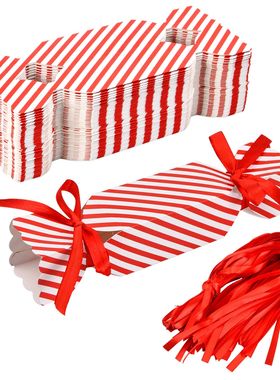 10pcs Candy Box For Christmas With Ribbons DIY Sweets Chocol