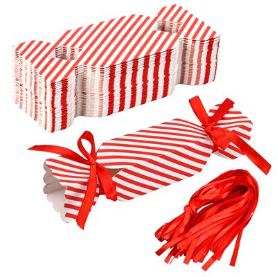 10pcs Candy Box For Christmas With Ribbons DIY Sweets Chocol