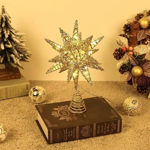 Christmas Tree LED Star Tree Topper Battery Operated Treetop