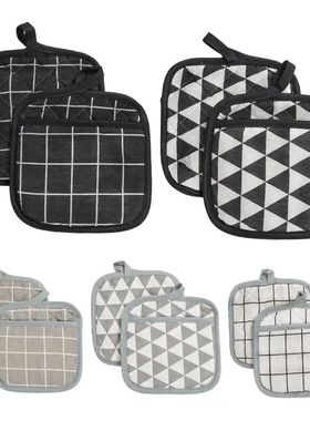 2PCS Kitchen Potholders Pad and Stove Oven Gloves Set Mitts