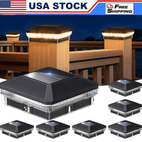6/12 Pack 4x4 Solar Post Lights Outdoor, 40 LEDs 30 Lumens F