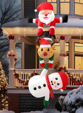 8FT Christmas Inflatables Decor, Climbing Santa Claus with R