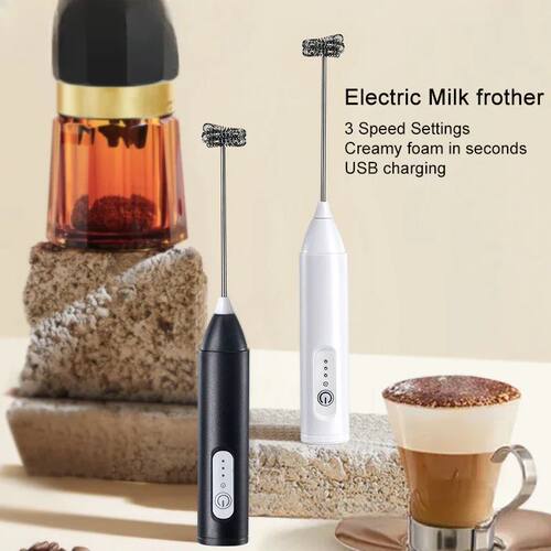 Wireless Electric Milk Frothers USB Recharge 3 Speeds Handhe