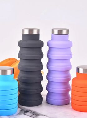 1pc Collapsible Water Bottle, Reuseable BPA Free Silicone Fo