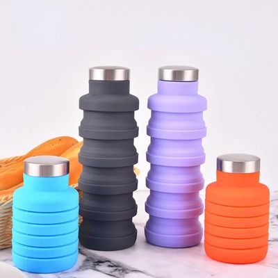 1pc Collapsible Water Bottle, Reuseable BPA Free Silicone Fo