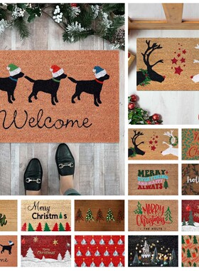 Welcome Doormat Entrance Hallway Christmas Anti-Slip Floor M