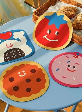 Cartoon Food Coasters Round Diatomite Heat Insulating Mats H