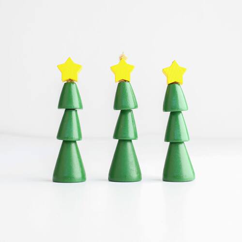 Christmas Wooden Beads Decorated Small Christmas Tree Popula