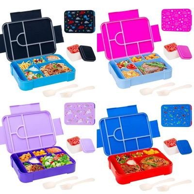 Adorable Pattern Kids Lunch Box Portable Divided Microwave O