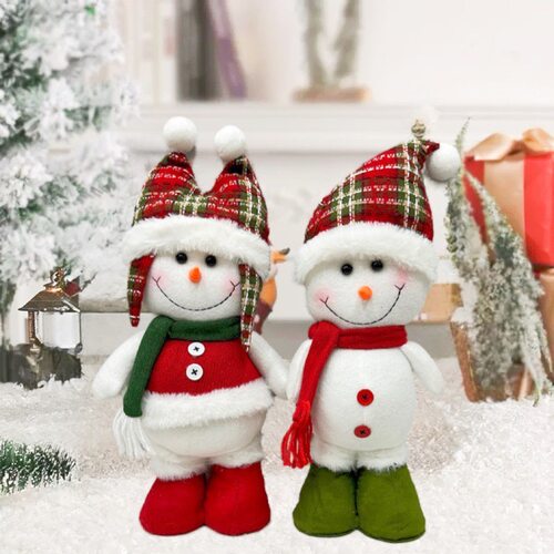 Christmas Standing Snowman Doll Santa Claus Doll Window Desk