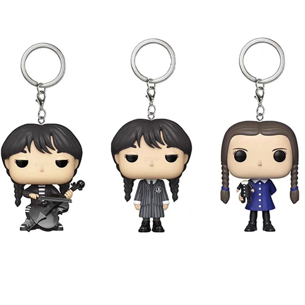 Wednesday Addams Key Chain Action Figure Collection PVC Figu