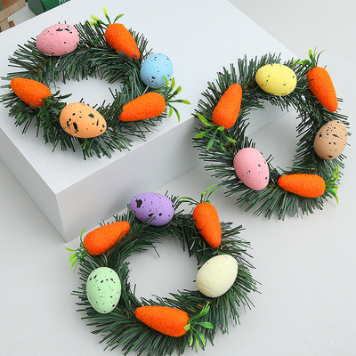 2025 Easter Wreath Egg Carrot Home Decoration Door Hanging N