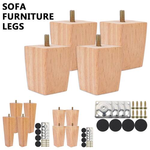 4Pcs 6/10/15cm Solid Wood Furniture Feets Sofa Cabinets Legs