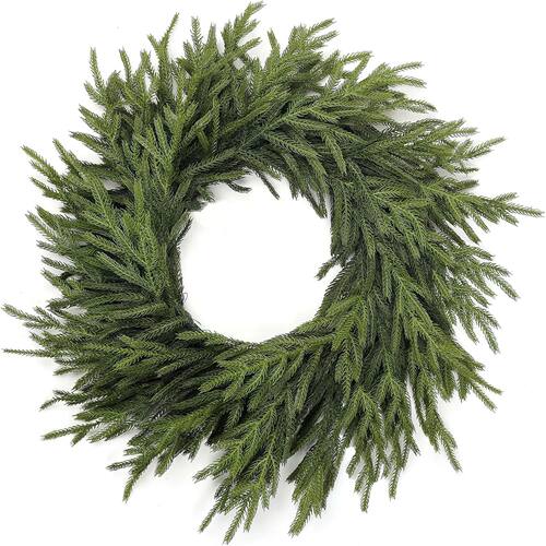 24-inch Artificial Norfolk Pine Front Door Christmas Wreath