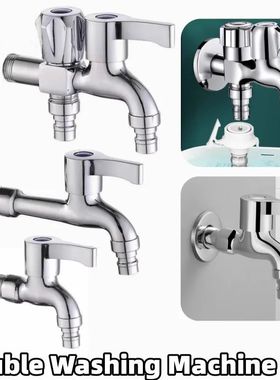 Washing Machine Tap 4-point Interface Double Ended Brass Fau