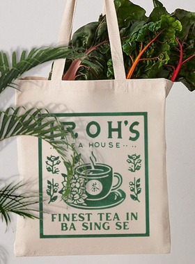 Single-sided Printed Canvas Bag Lightweight Shopping Bag Tha