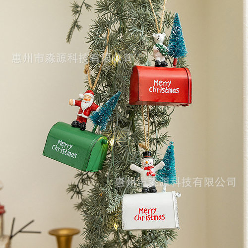 Metal Color Santa Claus Pendant Desktop Layout Ornaments Chr