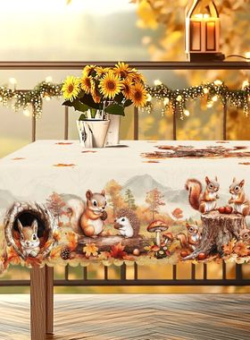 1 Piece of Autum Round and Rectangular Tablecloths, Availabl
