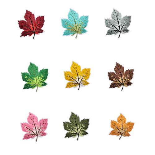Color Maple Leaf Blue Green Red Pink DIY Patches Embroidery