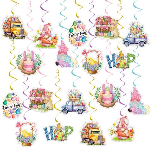 Easter Decoration Spiral Tag Easter Party Atmosphere Rabbit