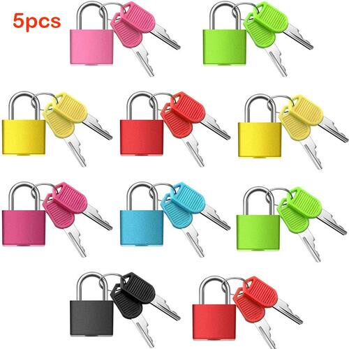5PCS 22mm Small Mini Strong Steel Padlock Travel Suitcase Di