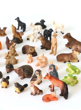 Miniature Animals Figures Set Mini Fairy Garden Farm Forest