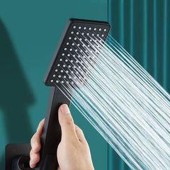 High Pressure Shower Head Square Handheld Sprinkler Silver/B
