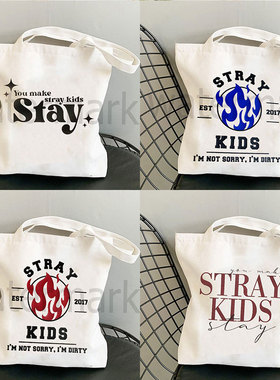 Stray Kids Printed Canvas Bag Shoulder Bag StudentTote Shopp
