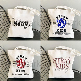 Canvas Printed Bag Shoulder Shopp Stray StudentTote Kids