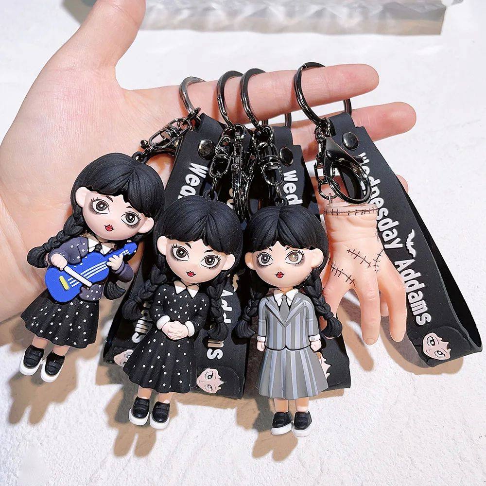 Horror Wednesday Addams Silicone Keychain Halloween Toy Cost