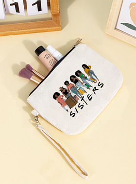 Canvas Printed Handbag Coin Purse Portable Phone Lipstick Ke