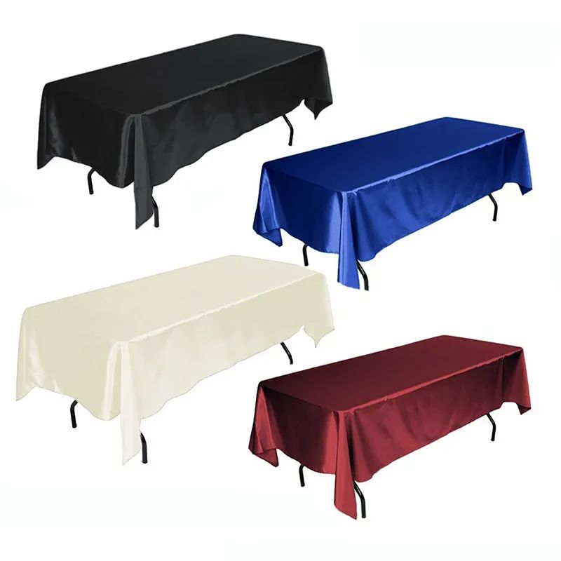 Rectangle Satin Tablecloth Wedding Christmas Baby Shower Bir
